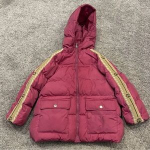 Gucci Kids Puffer Jacket in Pink and Gold
